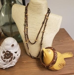 Wooden necklace and bracelet